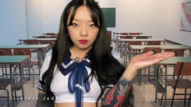 Princess Jade - Schoolgirl Makes Minute Man Eat His Cum 00012