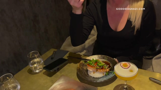 Goddess Grazi – After we did a footjob, we went to dinner and he sucked our feet at the restaurant – $15.99 (Premium user request) 00004