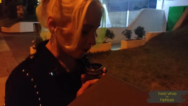 Forest Whore Sucking a real strangers condoms eating trash and dirt 4k 00004