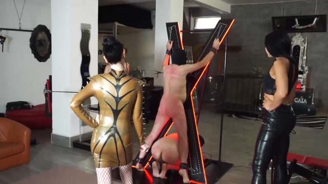 Three Femdom Chicks Whipping And Punishing Their Slaves 00011