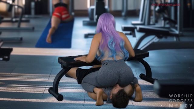 FunAussieCouple - Gym Baddie Dominates Him And Stretches His Ass With Her Strapon 00004