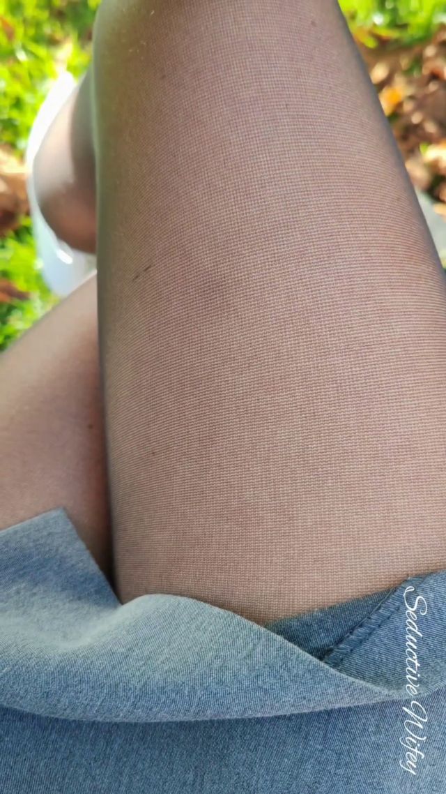 SeductiveWifey Grey public skirt & pantyhose wetting 00013