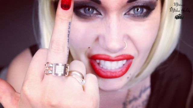 The Goldy Rush - You Are Stupid Retard! Worship My Middle Fingers And Loser Sign Joi - MISTRESS MISHA GOLDY - RUSSIANBEAUTY 00013