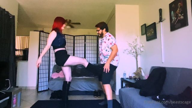 Beastcage Ballbusting - Homemade punishment for guy in the balls 00007