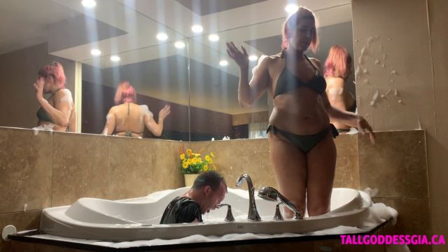 Tall Goddess Gia  - Bathtub Foot Domination 00015